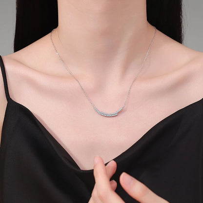 NeeTim D VVS1 Full Moissanite Necklace for Women Lab Diamond S925 Sterling Silver Wedding Party Pendant Necklaces GRA Certified