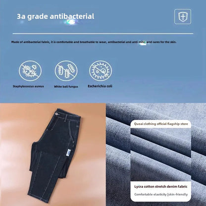 New Casual Spring Autumn Slim Pencil Jeans for Men Light Grey Korean Luxury Clothing Brand Clothes New Jeans Kpop Trousers