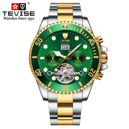 TEVISE Automatic Mechanical For Men Waterproof Luxury Luminous Business&Fashion Stainless Steel Wristwatch