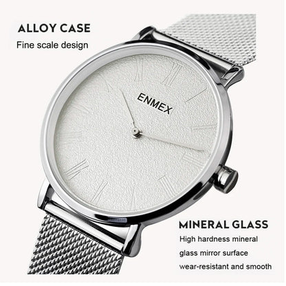 High Quality Matte Texture Dial, Stainless Steel Mesh Strap,Stylish Unisex Watch for Dad & Daily Wear,Best Gifts For Friends.