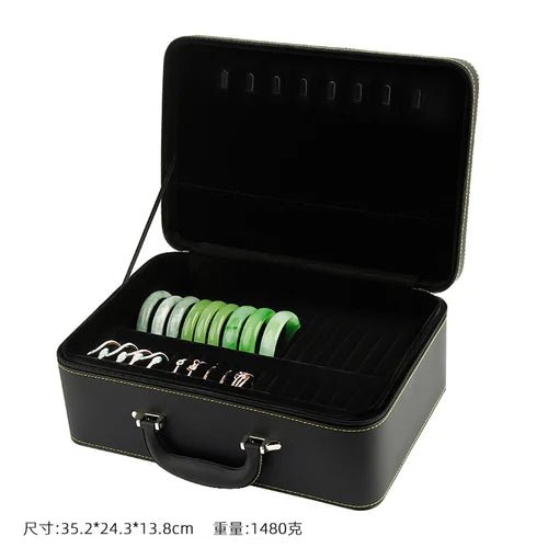 Big Size Jewelry Box Organizer Leather Jewelry Boxes for Women Bracelet Velvet Tray Display Stand Accessories Collection Gift