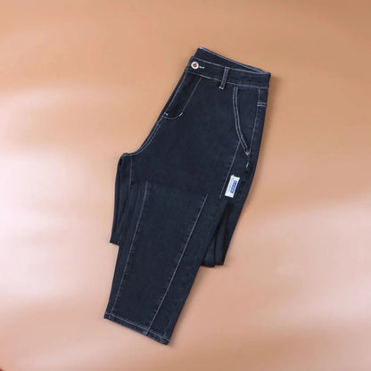 New Casual Spring Autumn Slim Pencil Jeans for Men Light Grey Korean Luxury Clothing Brand Clothes New Jeans Kpop Trousers