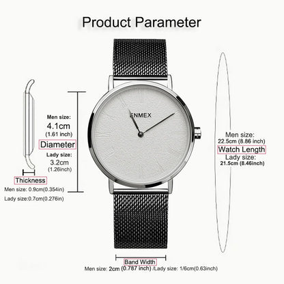 High Quality Matte Texture Dial, Stainless Steel Mesh Strap,Stylish Unisex Watch for Dad & Daily Wear,Best Gifts For Friends.