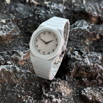 Hot sales in the Middle East high-end plastic men's watch with Arabic numerals neutral casual simple quartz watch
