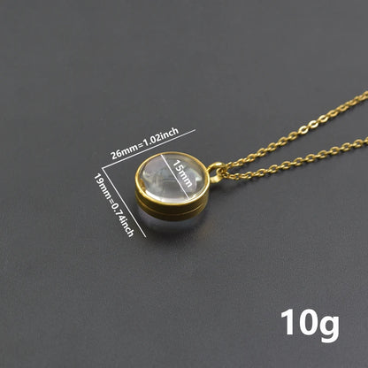 New Mix Size Round Living Memory Photo Locket Pendant Necklace Biconvex Glass Twist Stainless Steel Necklaces For Women Men Gift