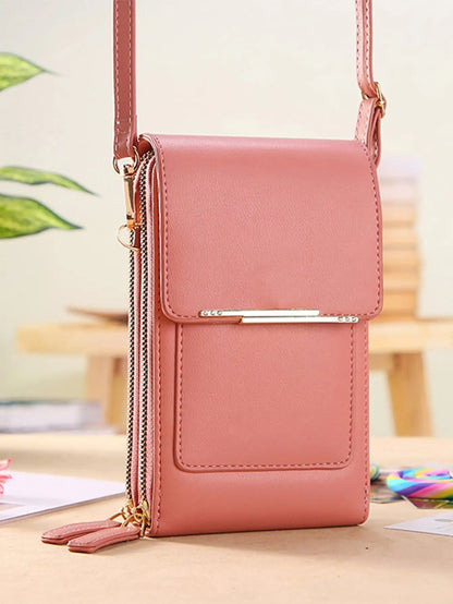 Metal Decor Flap Phone Wallet