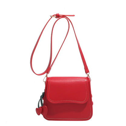 High Quality Retro Red PU Crossbody Bag 2024 Women's Light Luxury Magnetic Buckle Flap Underarm Bags Versatile Commuting Handbag