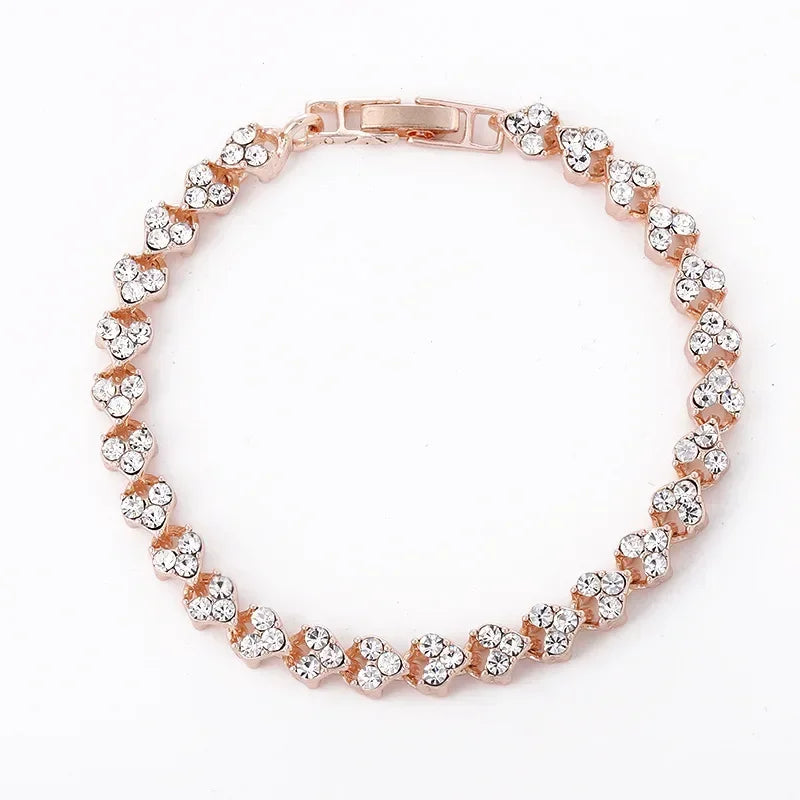 Delysia King 3 Color Women FashionZircon Inlaid Heart Bracelet