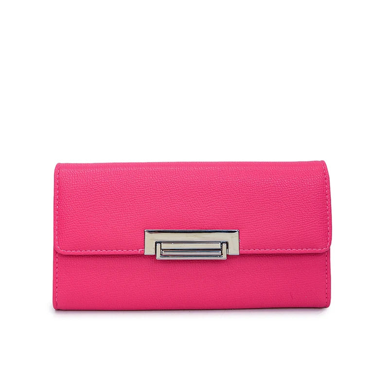 Women Wallet PU Leather Female Purse Fashion Solid Color Minimalist Coin Pocket Long Design Clutch Ladies Business Money Bag