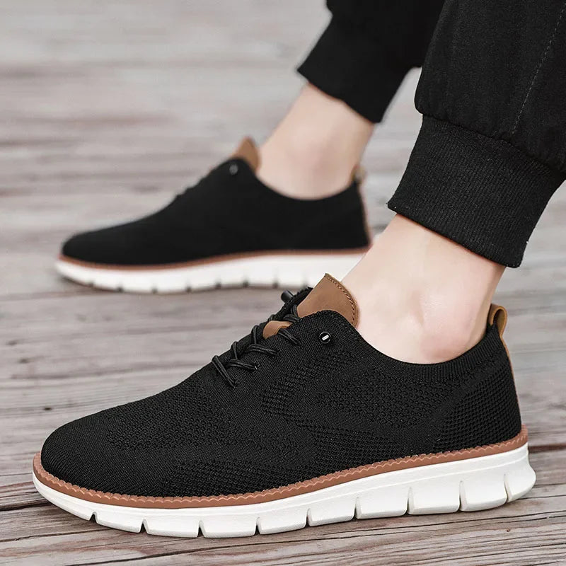 Men Casual Shoes Classic Breathable Brogue Flats Cushioning Color Blocking Design Dress Shoes Versatile Sneakers lightweight