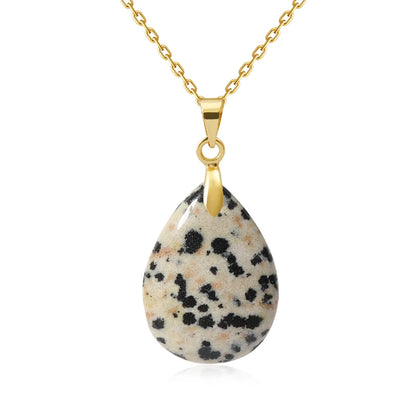 Natural Stone Crystal Pendant Teardrop Fashion Necklace For Diy Necklace Earrings Making Jewelry Christmas Friendship Gift