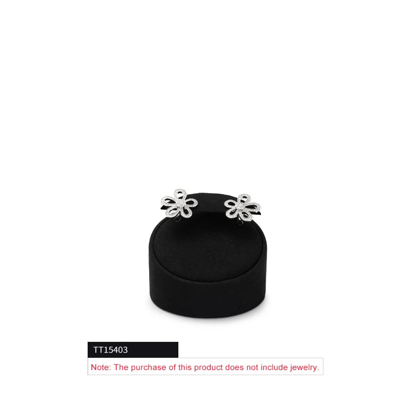 WoodTen Black Microfiber Jewelry Display Props for Shop Counter Popular Rings Earrings Necklaces Portraits Jewelry Display Stand