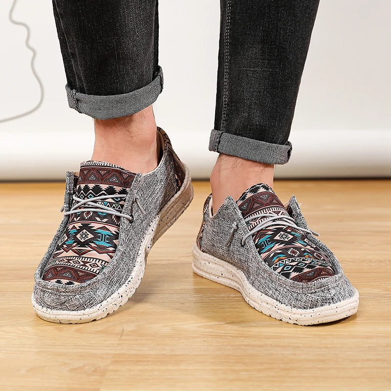 Comfortable Men Casual Canvas Shoes Men Loafers Mocassin Homme Moccasins Summer Popular Streetwear Plus Big Size 48