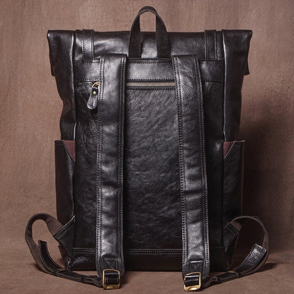 GURO High Quality Genuine Leather Backpack Men Weekend Retro Travel Bag Top Cowhide Luxury Laptop Bag Outdoor Tactical Backpacks