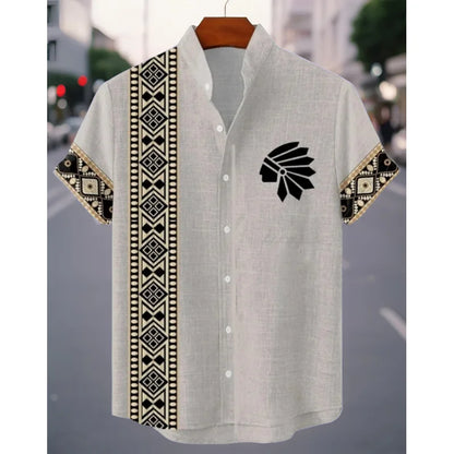 Men's New Linen Hawaiian Shirt 3D Fashion Short Sleeve Casual Urban Trend Summer Comfort Vacation