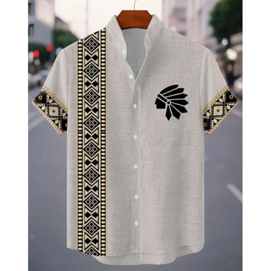 Men's New Linen Hawaiian Shirt 3D Fashion Short Sleeve Casual Urban Trend Summer Comfort Vacation