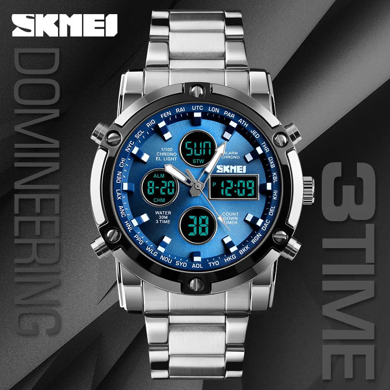 SKMEI 1389 Fashion Luxury Business Mens Watch Waterproof Sport Digital Men's Wristwatch Bracelet Clock Reloj Relogio Masculino