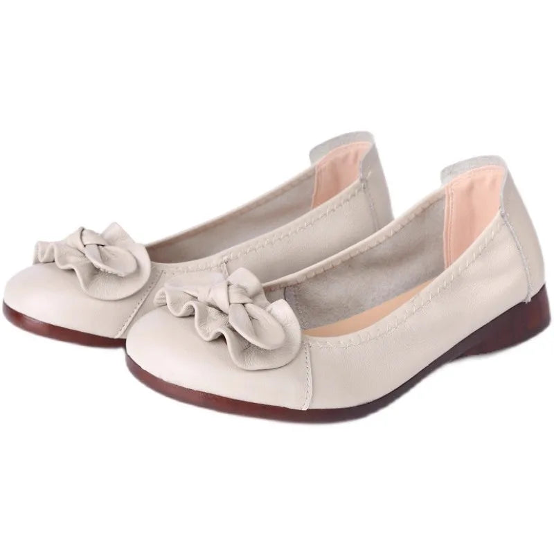 GKTINOO Loafers Comfortable Women Genuine Leather Flat Shoes Woman Casual Nurse Work Shoes Women Flats 6 colors