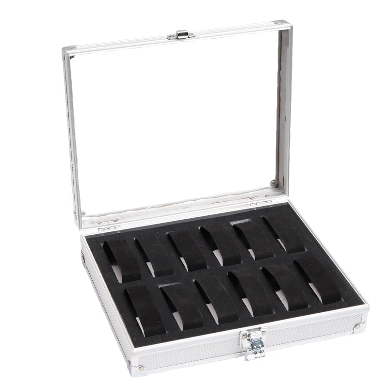 Watch Box 6/12/24 Girds Luxury Premium Quality Aluminum Alloy Product Pattern Storage Clock Box Collection Display Gif