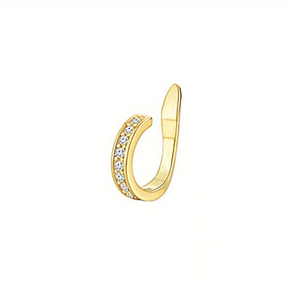 1Pc Hypoallergenic Huggie Earring Cuff for Women Men, Sparkling Cubic Zerconia Fake Carilage Clip On Ear No Piercing Jewelry