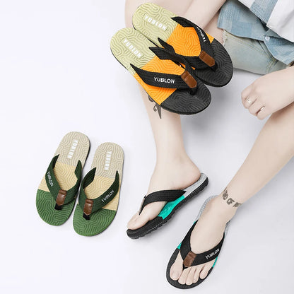 Men's Non-Slip Summer Flip-Flops Beach Wear Fashion Soft Sole Outdoor Leisure Footwear Personality Style