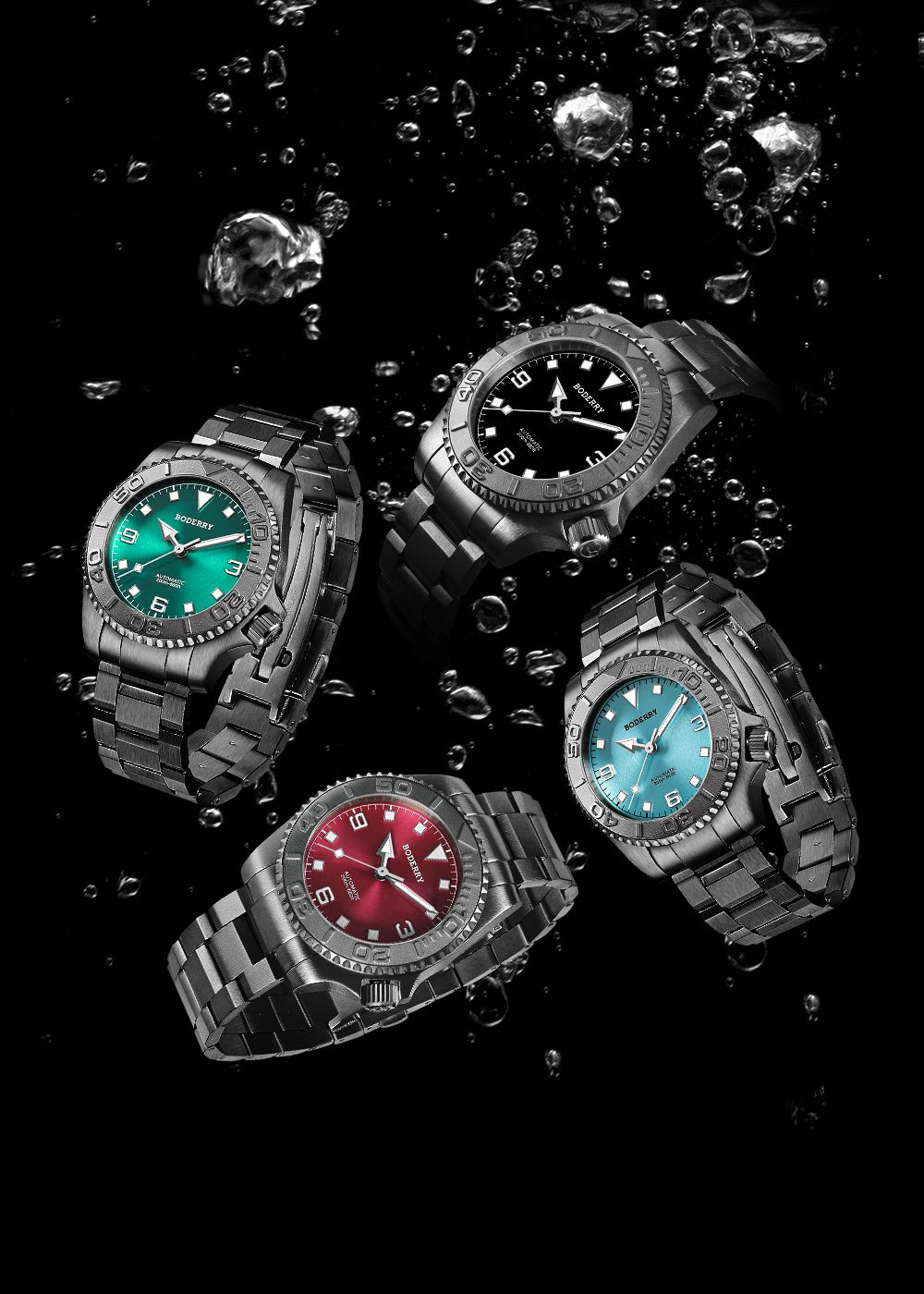 Boderry ADMIRAL Diver Watches 3-Hand No Date 200M Waterproof Titanium Automatic Mechanical Luxury Wristwatch For Men