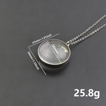 New Mix Size Round Living Memory Photo Locket Pendant Necklace Biconvex Glass Twist Stainless Steel Necklaces For Women Men Gift