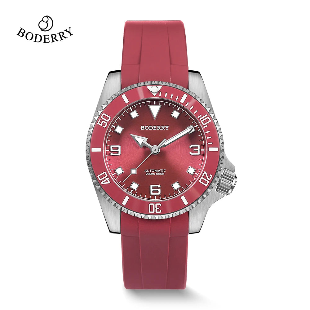 Boderry ADMIRAL Diver Watches 3-Hand No Date 200M Waterproof Titanium Automatic Mechanical Luxury Wristwatch For Men