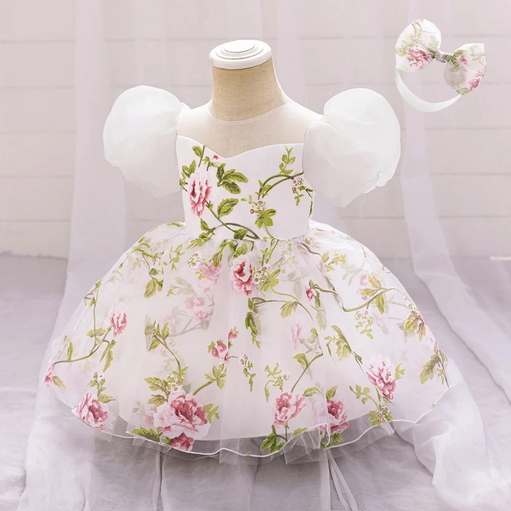 Toddler Girl Summer Casual Dresses Baby Girls Party Dress Kids Wedding Bridesmaid Floral Princess Gown Children Holiday Costumes