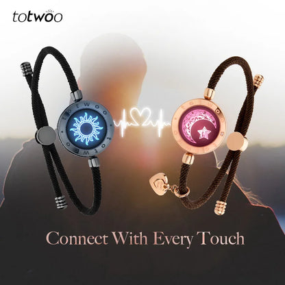 Totwoo Romantic Couple Gift Smart Bluetooth Bracelets with Vibration Reminder for iOS Android Long Distance