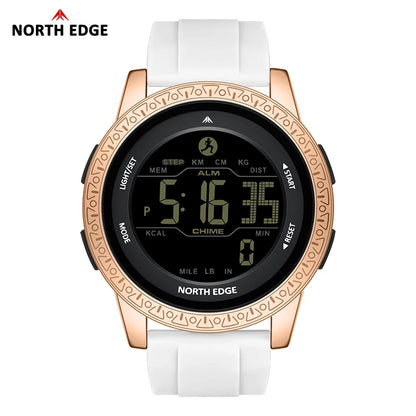 NORTH EDGE NEW APOLLO Men's Digital Watch Sports Waterproof 50M Wristwatches Dual Time Pedometer Stopwatch Alarm Clock For Women