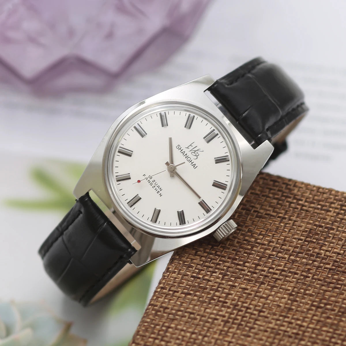 Shanghai Watches Sterile Dial Bauhaus Design 36mm Men's Mechanical Wristwatches Drop Shipper 7120