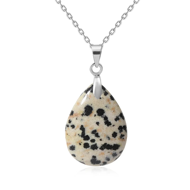 Natural Stone Crystal Pendant Teardrop Fashion Necklace For Diy Necklace Earrings Making Jewelry Christmas Friendship Gift