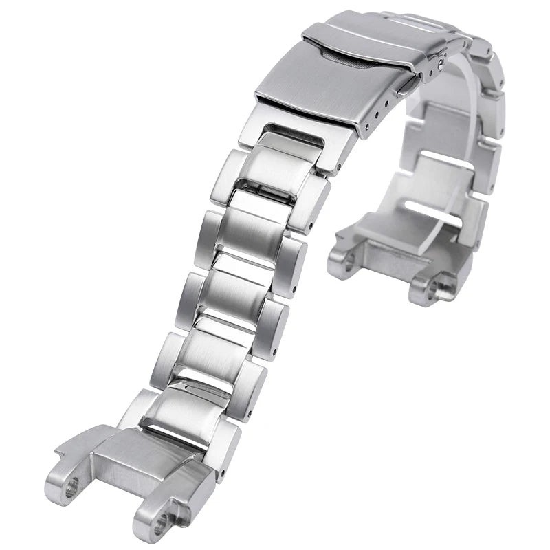 For Casio G-Shock MTG-B1000 Stainless Steel Watch Band Solid Metal Bulge Watch Strap Men Replacement Bracelet Accessories Silver