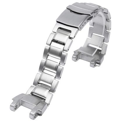 For Casio G-Shock MTG-B1000 Stainless Steel Watch Band Solid Metal Bulge Watch Strap Men Replacement Bracelet Accessories Silver