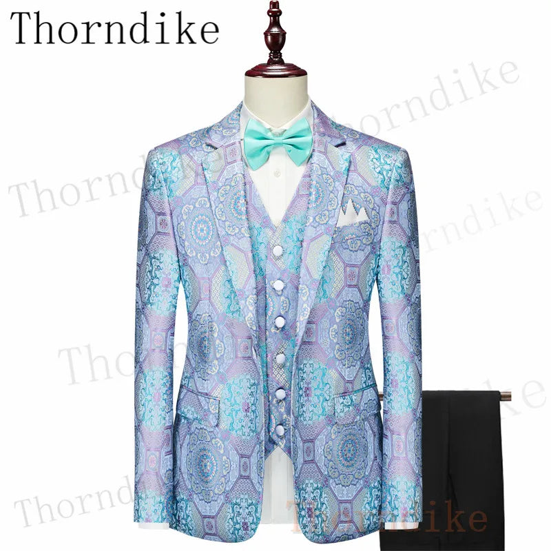 Thorndike 3 Pcs Set Blazers Pants Vest / 2022 New Men's Business Professional Classic Fashion Banquet Suits Coat Waistcoat