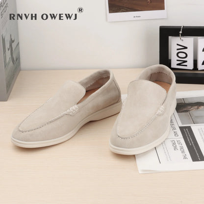 Suede Leather Men's Loafers Spring and Autumn Casual Soft Sole Shoes High Quality Cashmere Fashion Trends Flat Shoes