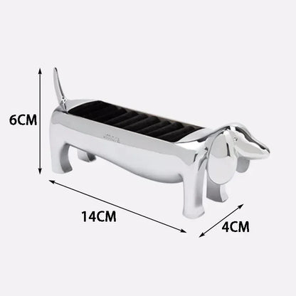 Creative Dachshund Ring Holder Cartoon Jewelry Organizer Rings Storage Display Stand Cute Small Rack Portable Jewelry Box Gifts
