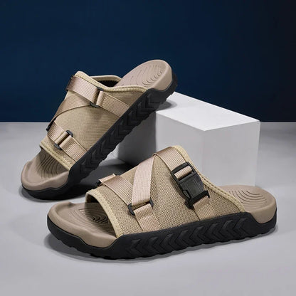 Men's Thick Soled Round Toe Fashionable Slippers Women's Comfortable Breathable Casual, Wear-resistant Sandals Summer Slippers
