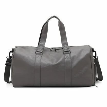 Custom logo Men's Fitness Sports Bag Duffel Oil Wax Pu Leather waterproof Swimming bag Travel Bag personality customization