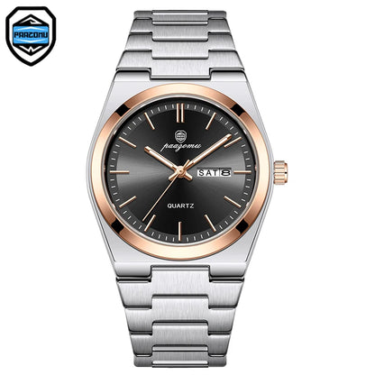 PAAZOMU Luxury Sport Man Watch Military Waterproof Luminous Date Week Men Watch Stainless Steel Quartz Men's Watches Male Clock