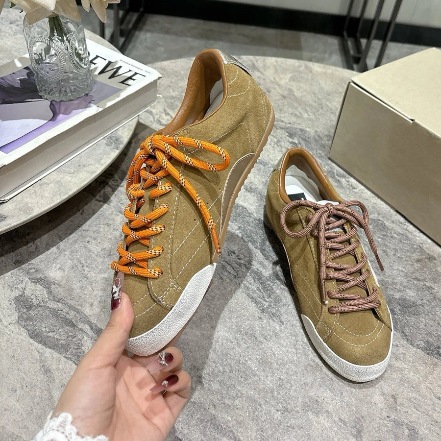 Women casual shoes flat lace up comfortable unisex Men Sneakers flat 2025 Spring