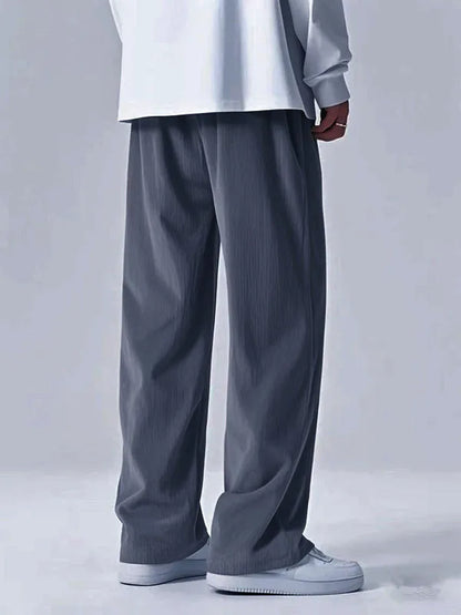 Men's corduroy loose European size hanging multi-functional casual straight leg pants, suitable for daily travel
