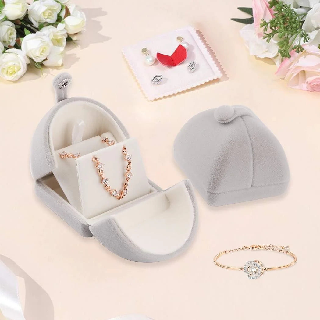 High-Grade Velvet Double Open Jewelry Gift Box, Rings Necklaces Earrings Bracelets Holder for Engagement,Christmas & Anniversary
