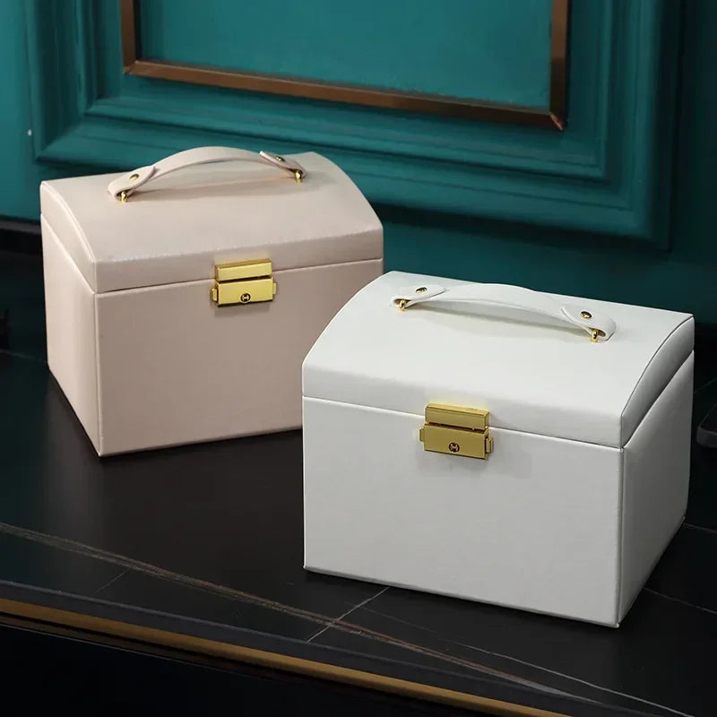 Hot Sale Large Jewelry Box Organizer PU Leather Multifunctional Drawer Velvet Earring Ring Necklace Storage Case Women Gifts