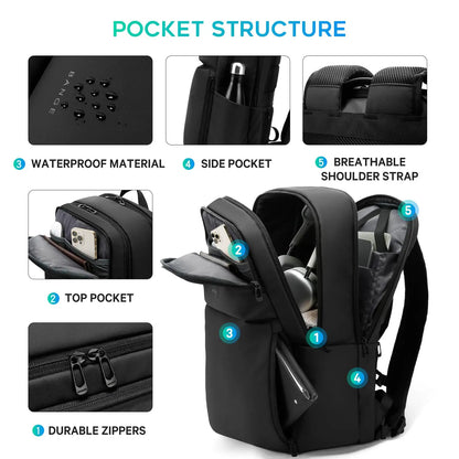 BANGE Smart Travel Backpack Business Flight Approved Carry on Backpack Large Capacity 15.6 inch Laptop Backpack for Men