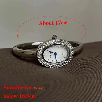 Famous Brand Women Watch Diamond Encrusted Oval Dial Quartz Wristwatch Luxury Gift Bracelet Watch Dropshipping Clock Reloj Mujer