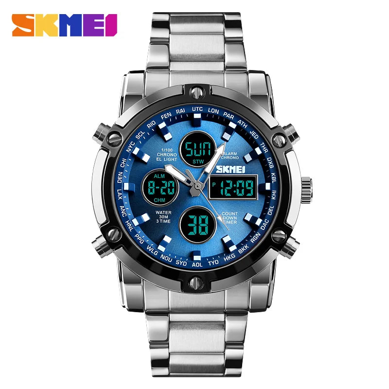 SKMEI 1389 Fashion Luxury Business Mens Watch Waterproof Sport Digital Men's Wristwatch Bracelet Clock Reloj Relogio Masculino