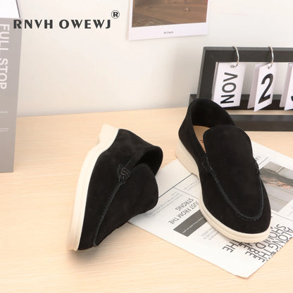 Suede Leather Men's Loafers Spring and Autumn Casual Soft Sole Shoes High Quality Cashmere Fashion Trends Flat Shoes