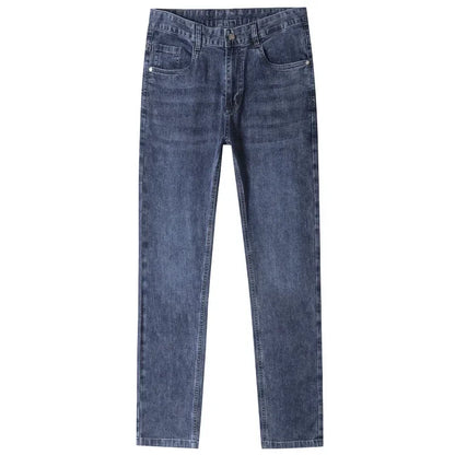 2024 Summer Thin  Elastic Fit Men's Jeans Loose Straight Leg Denim Pants